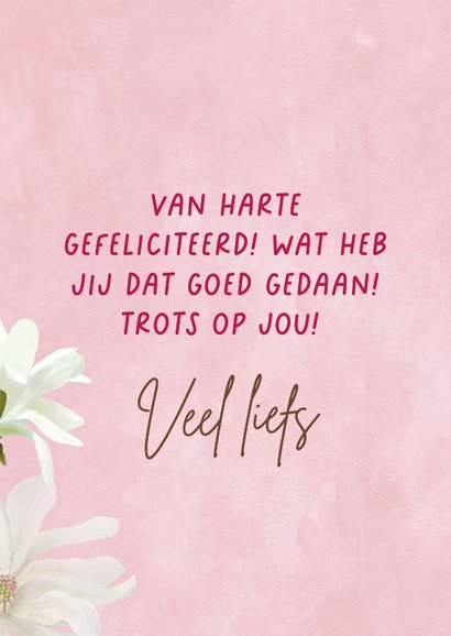 Felicitatiekaart met witte magnolia bloemen 3