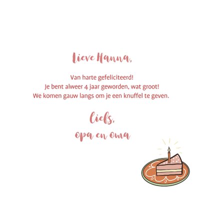 Felicitatiekaart muis met taart, ballonnen en kadootjes 3