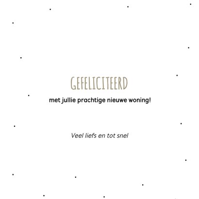 Felicitatiekaart 'New home' met illustraties van huisjes 3