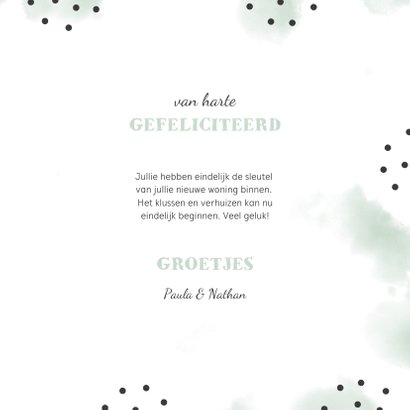 Felicitatiekaart new home sleutel met label 3