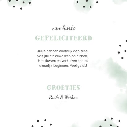 Felicitatiekaart new home sleutel met label 3