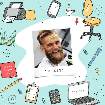 Felicitatiekaart nieuwe baan doodle illustraties 2