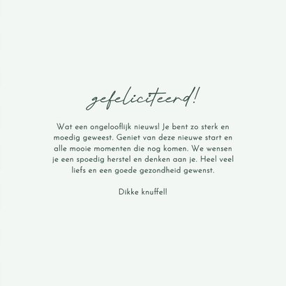 Felicitatiekaart nieuwe long groen gestreept transplantatie 3
