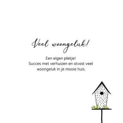 Felicitatiekaart nieuwe woning - het nest verlaten 3