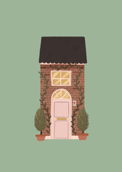 Felicitatiekaart nieuwe woning illustratie 2