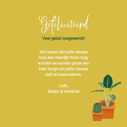 Felicitatiekaart nieuwe woning met gezellige woonkamer 3