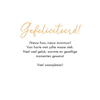 Felicitatiekaart nieuwe woning met huis op een verhuiswagen. 3