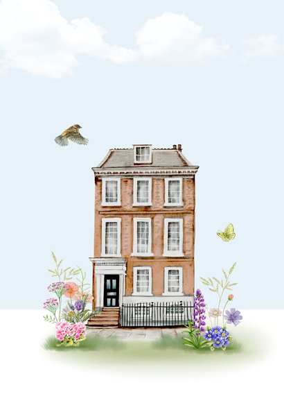 Felicitatiekaart nieuwe woning met leuk huis 2