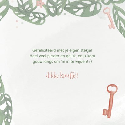 Felicitatiekaart nieuwe woning met planten 3