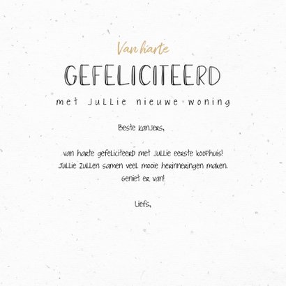 Felicitatiekaart nieuwe woning plant botanisch hartjes 3