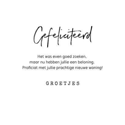 Felicitatiekaart nieuwe woning vogelhuisje gouden hartjes 3