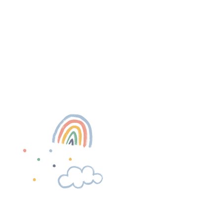 Felicitatiekaart oma regenboogjes wolken confetti tweeling 2