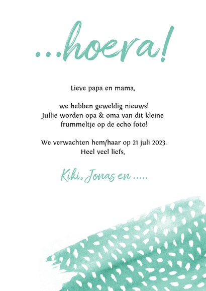 Felicitatiekaart opa en oma hartje goud echo waterverf 3
