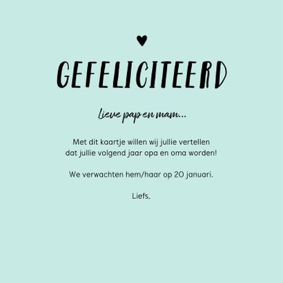 Felicitatiekaart opa en oma hip trendy mint foto 3