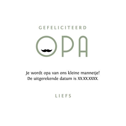 Felicitatiekaart opa stoer snor baby slingers gefeliciteerd 3