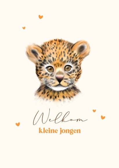 Felicitatiekaart pantertje hartjes 2