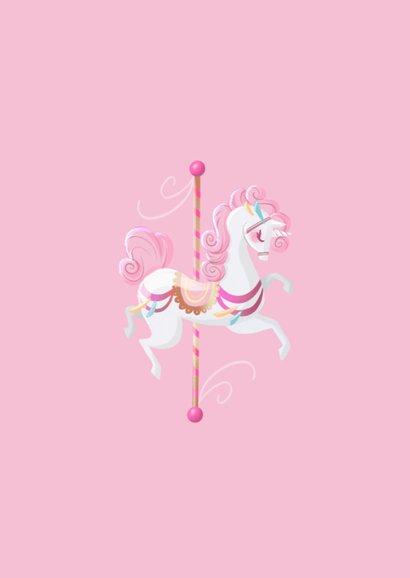 Felicitatiekaart Pastel Carrousel Eenhoorn 2