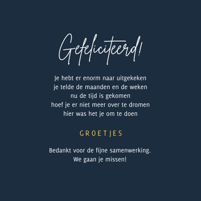 Felicitatiekaart pensioen confetti goud blauw 3