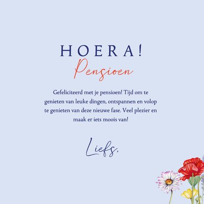 Felicitatiekaart pensioen klaprozen 3