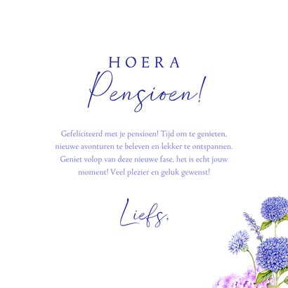 Felicitatiekaart pensioen ligstoel vogels 3