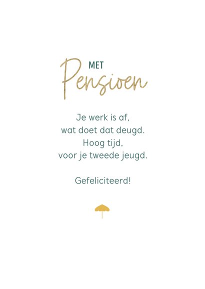 Felicitatiekaart pensioen met parasol 3