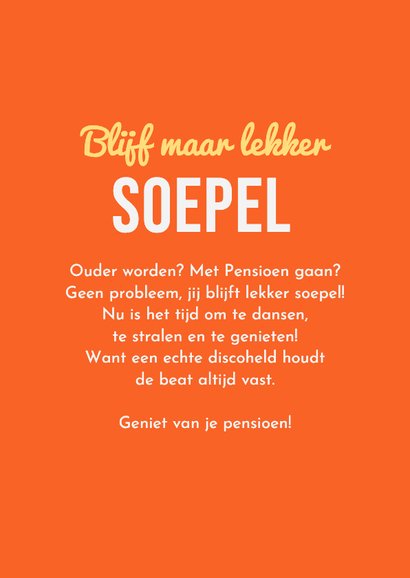 Felicitatiekaart pensioen vrouw cartoon disco gefeliciteerd 3