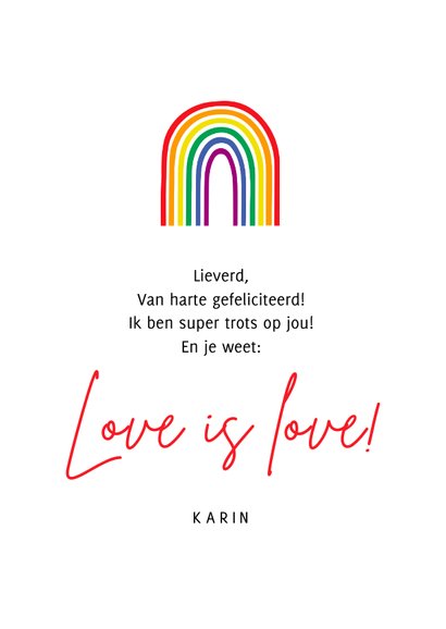 Felicitatiekaart pride regenboog trots op jou 3