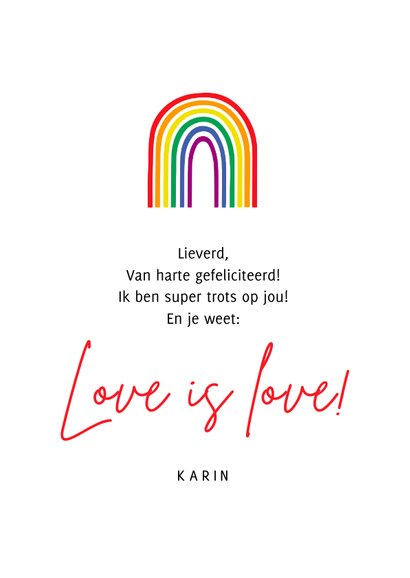 Felicitatiekaart pride regenboog trots op jou 3