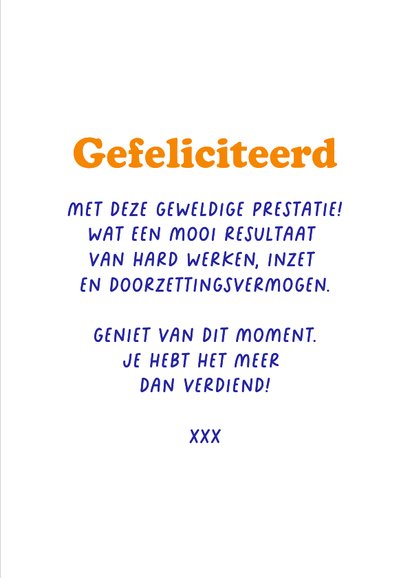 Felicitatiekaart sportprestatie lintje you did it confetti 3