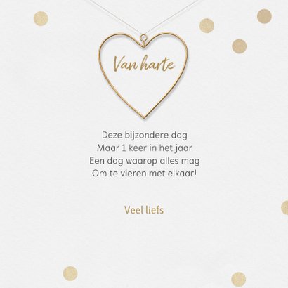 Felicitatiekaart stijlvol hart huwelijksjubileum liefde 3