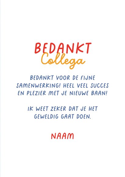 Felicitatiekaart succes nieuwe baan hip kader kleurrijk 3