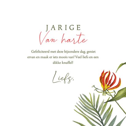 Felicitatiekaart tropische bloemen 3