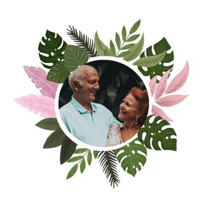 Felicitatiekaart trouwjubileum met plantjes 2