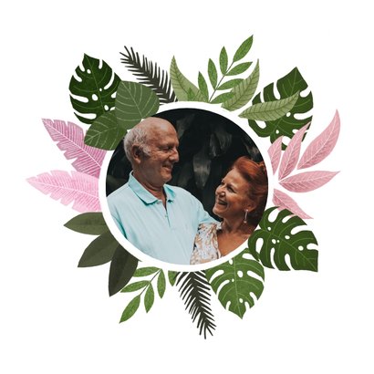 Felicitatiekaart trouwjubileum met plantjes 2