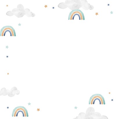 Felicitatiekaart tweeling geboorte opa oma regenboogjes 2