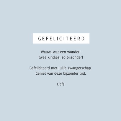 Felicitatiekaart tweeling zwanger vlinders jongens silhouet 3