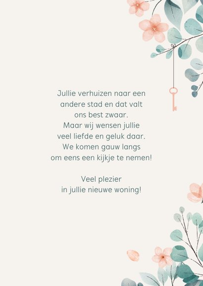 Felicitatiekaart veel geluk met stijlvolle bloemen 3