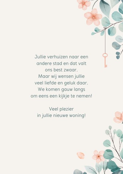 Felicitatiekaart veel geluk met stijlvolle bloemen  3