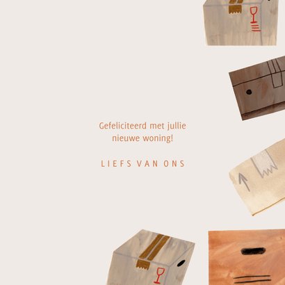 Felicitatiekaart verhuisdozen happy new home 3
