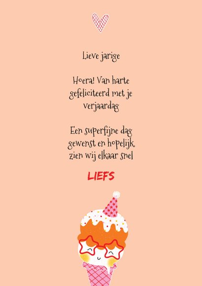 Felicitatiekaart verjaardag cool ijsje oranje 3