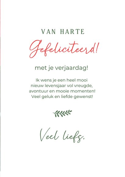 Felicitatiekaart verjaardag met foto van kerstster plant 3