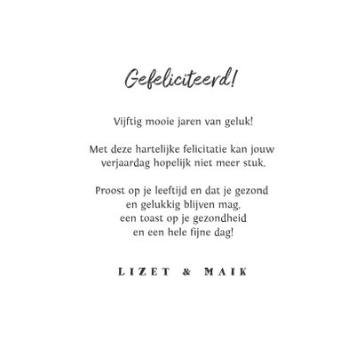 Felicitatiekaart verjaardag spetters man jaartal 3