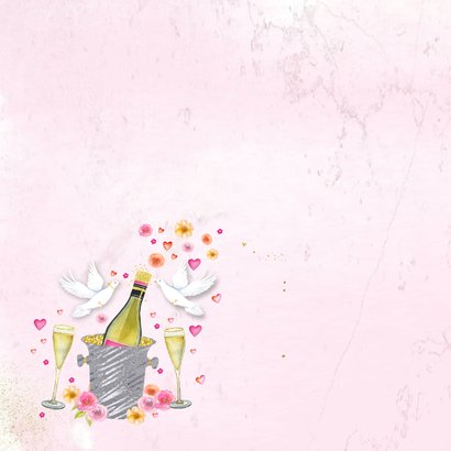 Felicitatiekaart verloofd champagne 2