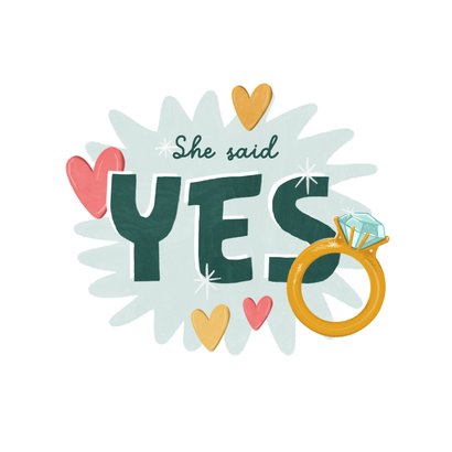 Felicitatiekaart verloofd ring gefeliciteerd veel geluk 2