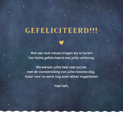 Felicitatiekaart verloving huwelijksbootje silhouet 3