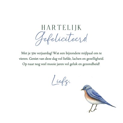 Felicitatiekaart vogels leeftijd 3