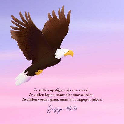 Felicitatiekaart volwassendoop - vliegende arend 2