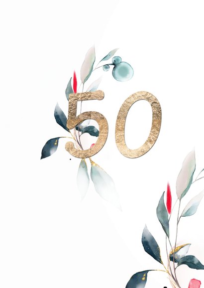 Felicitatiekaart voor 50 jaar gouden huwelijk 2