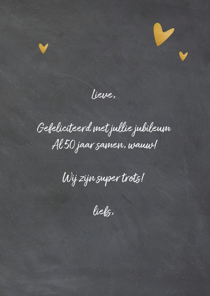Felicitatiekaart voor 50 jaar gouden huwelijk 3
