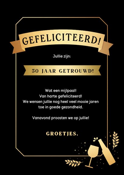 Felicitatiekaart voor een jubileum - met bier en wijn 3